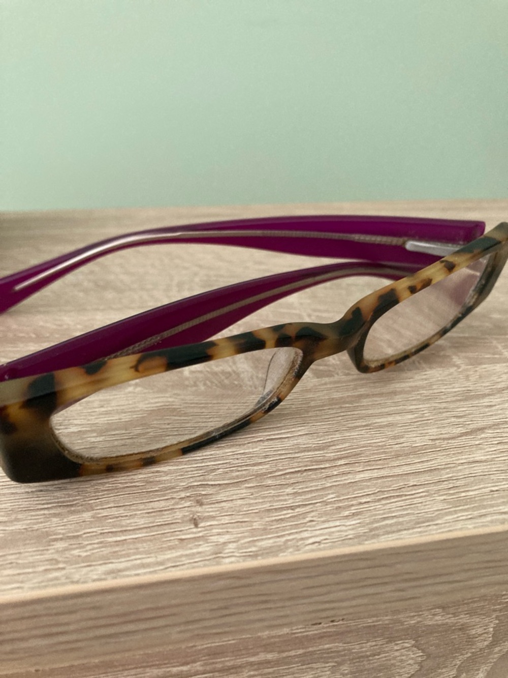 Tortoiseshell Frame Reading Glasses with Purple Arms